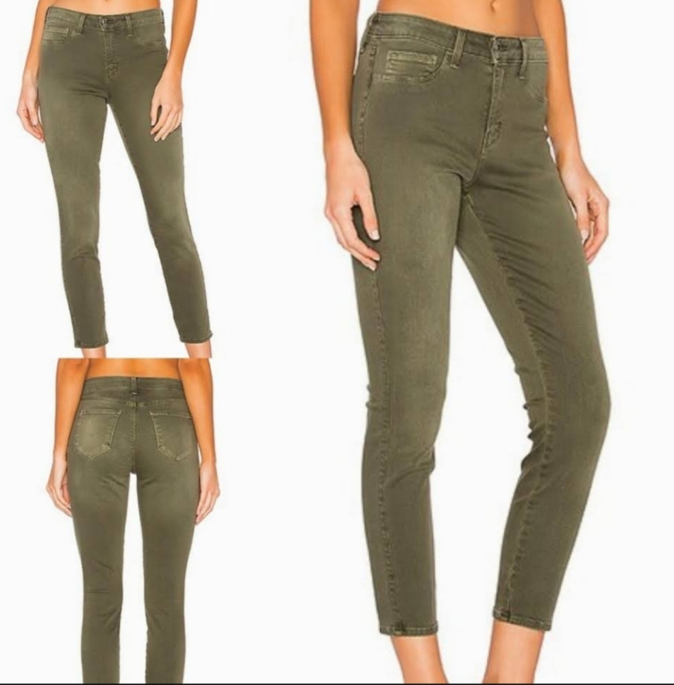 L'Agence Margot High Rise Skinny Cropped Jean Size 25 Evergreen
